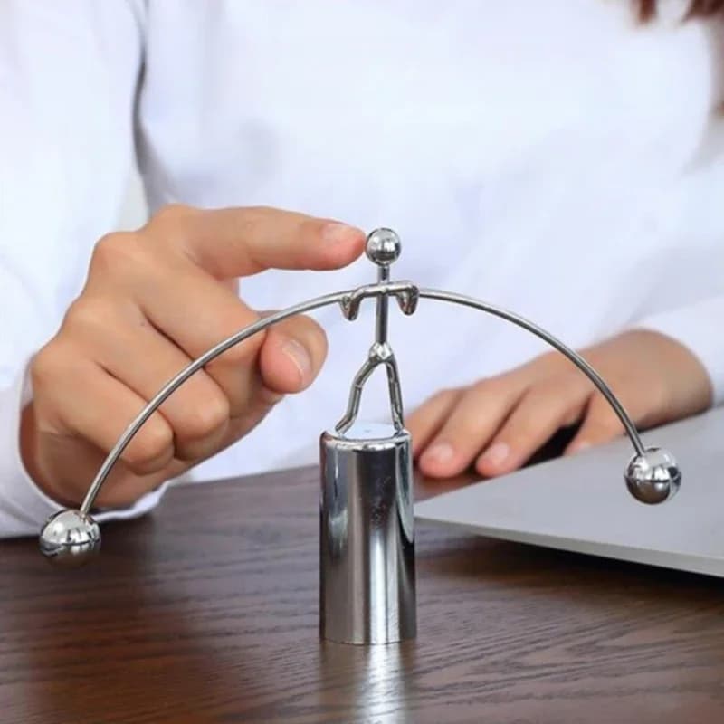 Equilibrio Pendolo Piccolo Sollevamento Pesi Cartoon Newton Fisica Scienza Newton Pendolo Palla Movimento Pendolo Ferro Decorazione Della Casa