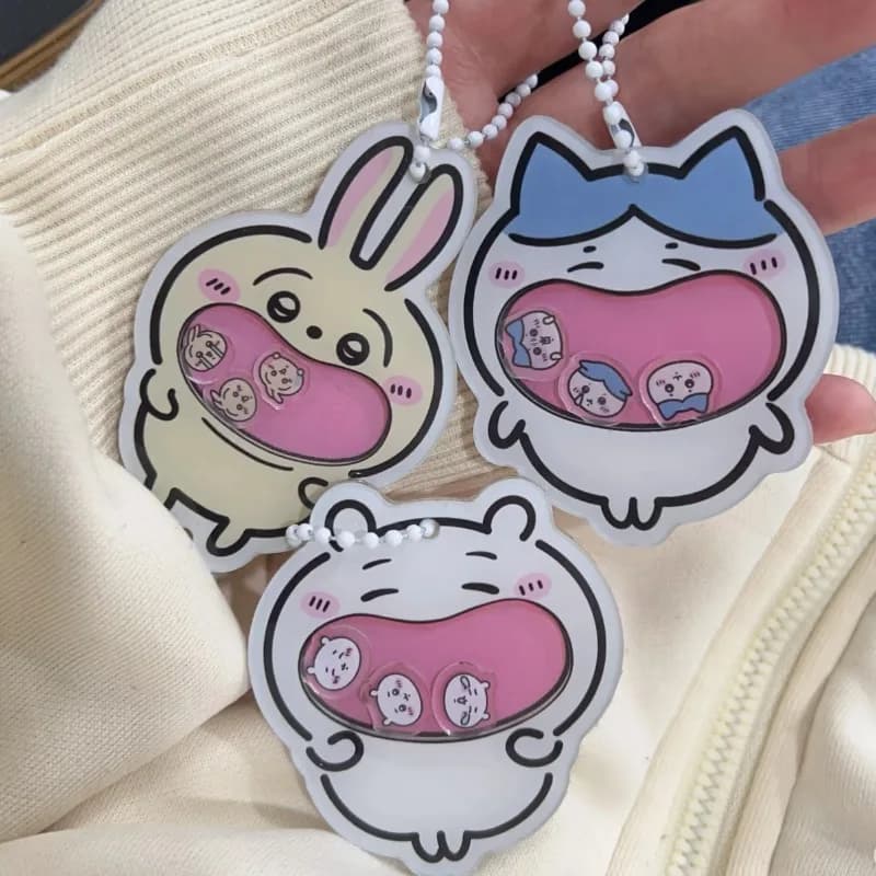 Portachiavi in acrilico Chikawas, simpatico ciondolo per borsa Usagi Hachiware Jiikawa, accessorio da collezione Kawaii per fan e adolescenti