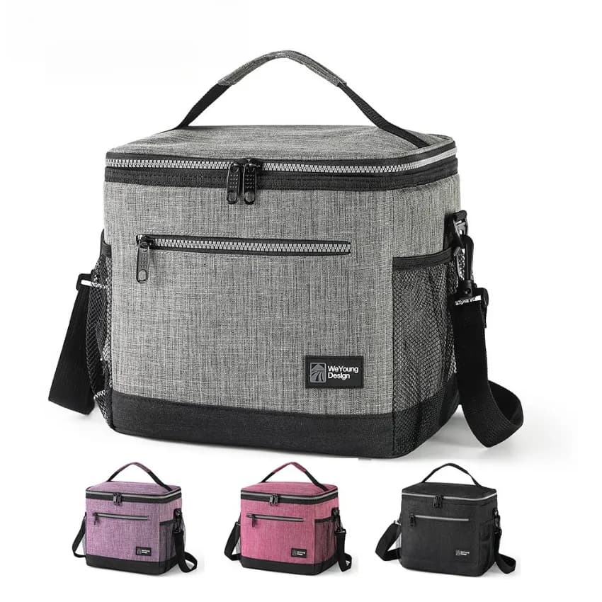 Borsa Termica Portatile per il Pranzo, Contenitore Termico per Adulti, Bento Box con Tracolla, Mantiene Caldo e Freddo per Lavoro e Viaggi