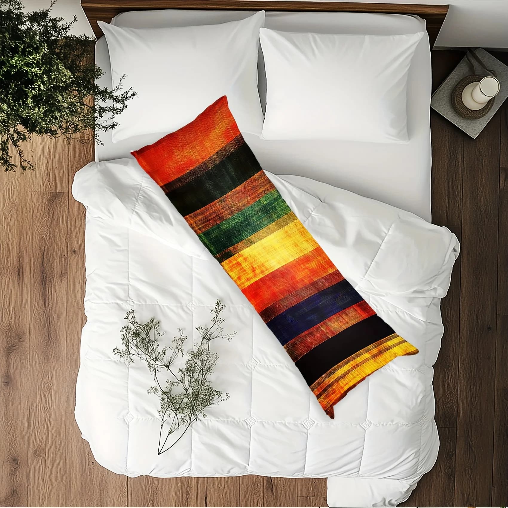 Bohemian Stripe Pattern Printed Long Pillowcase, Home Decor, Body Pillow, Bed Pillowcase, Sofa Cushion Cover