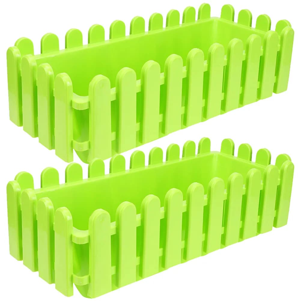 2 Pezzi Fioriera Rettangolare in Plastica per Finestra, Vaso Decorativo Grande da Giardino per Piante Grasse e Bonsai da Esterno