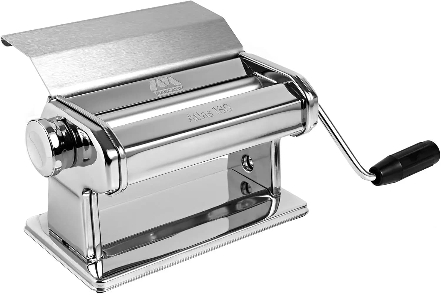 Macchina per Pasta Manuale Italiana, in Acciaio Cromato - Perfetta per Pasta, Pane e Decorazioni per Torte