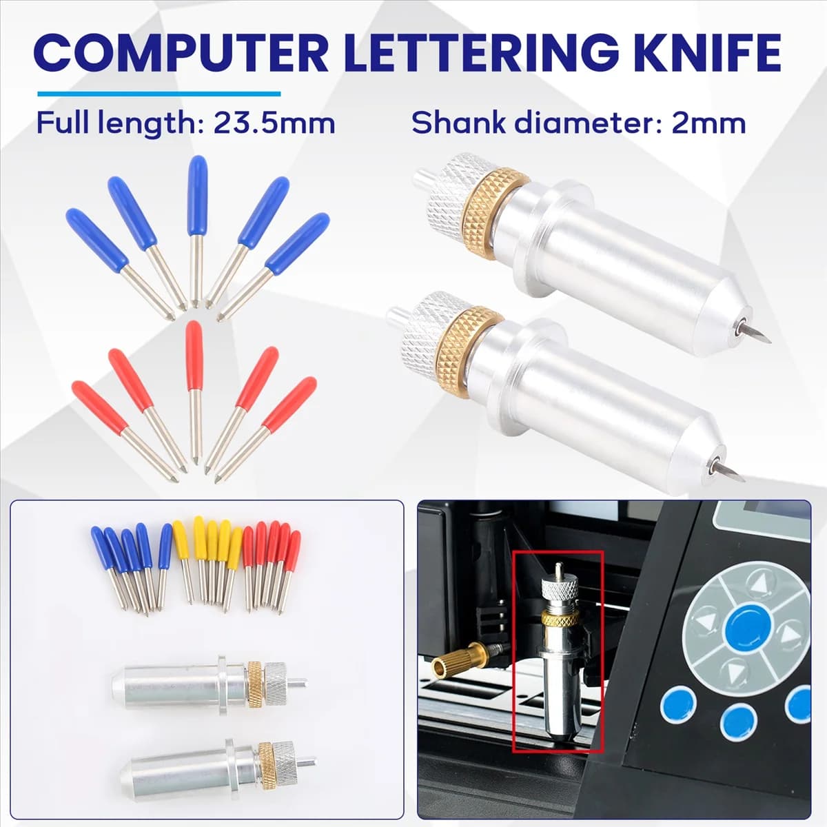 A11I 17Pcs/Set 30/45/60 Degree For Cutting Plotter Vinyl Cutter Blade+Holder Refine Redsail Cutter Plotter Cutting Blades