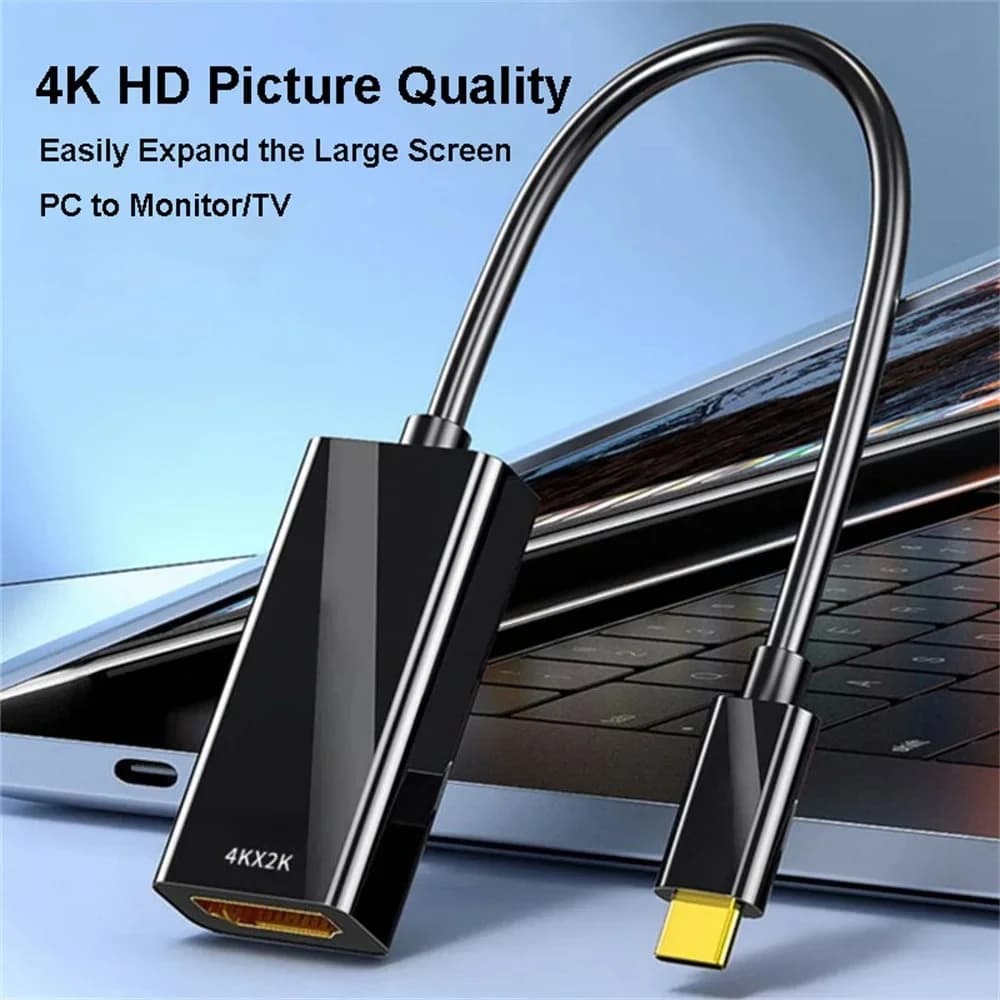 Adattatore da USB-C a HDMI 4K 30Hz, Cavo Convertitore USB-C a HDMI per Laptop, Telefono, Monitor, Proiettore, Cavo Convertitore da Maschio a Femmina