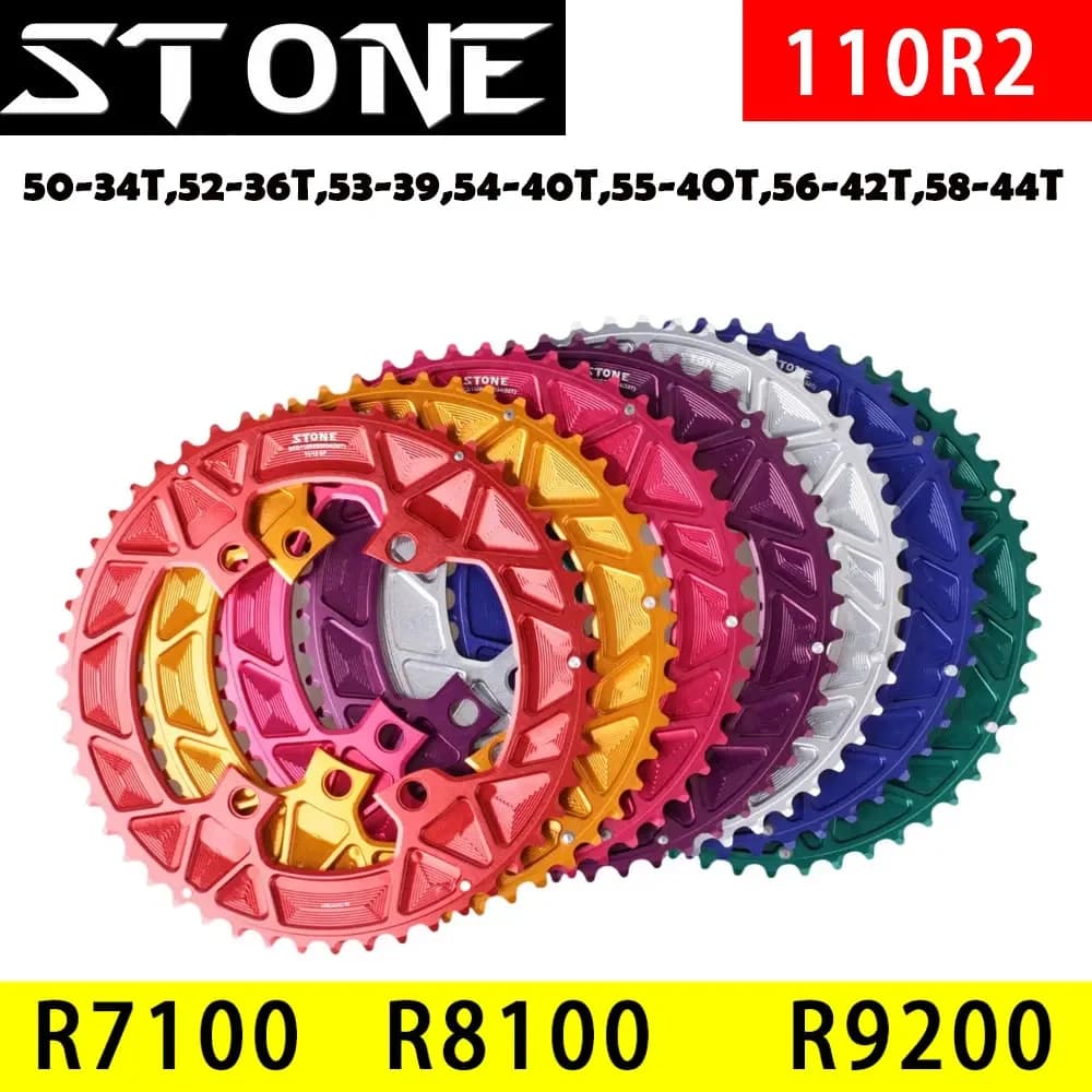 110bcd Colorato Rotondo Doppio Corona per 105 R7100 UT R8100 DA R9200 Di2 Bici Da Strada 5844 5642 5540 5540T guarnitura mtb