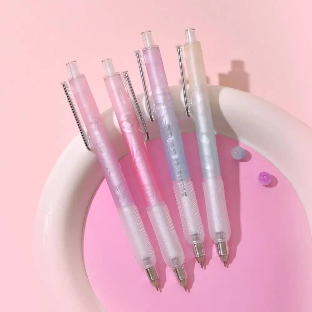 Penna Gel Ballet 0.5mm con Punta a Ago, Scrittura Fluida, Nera, Impugnatura Confortevole, Penna a Pressione per Uso Quotidiano