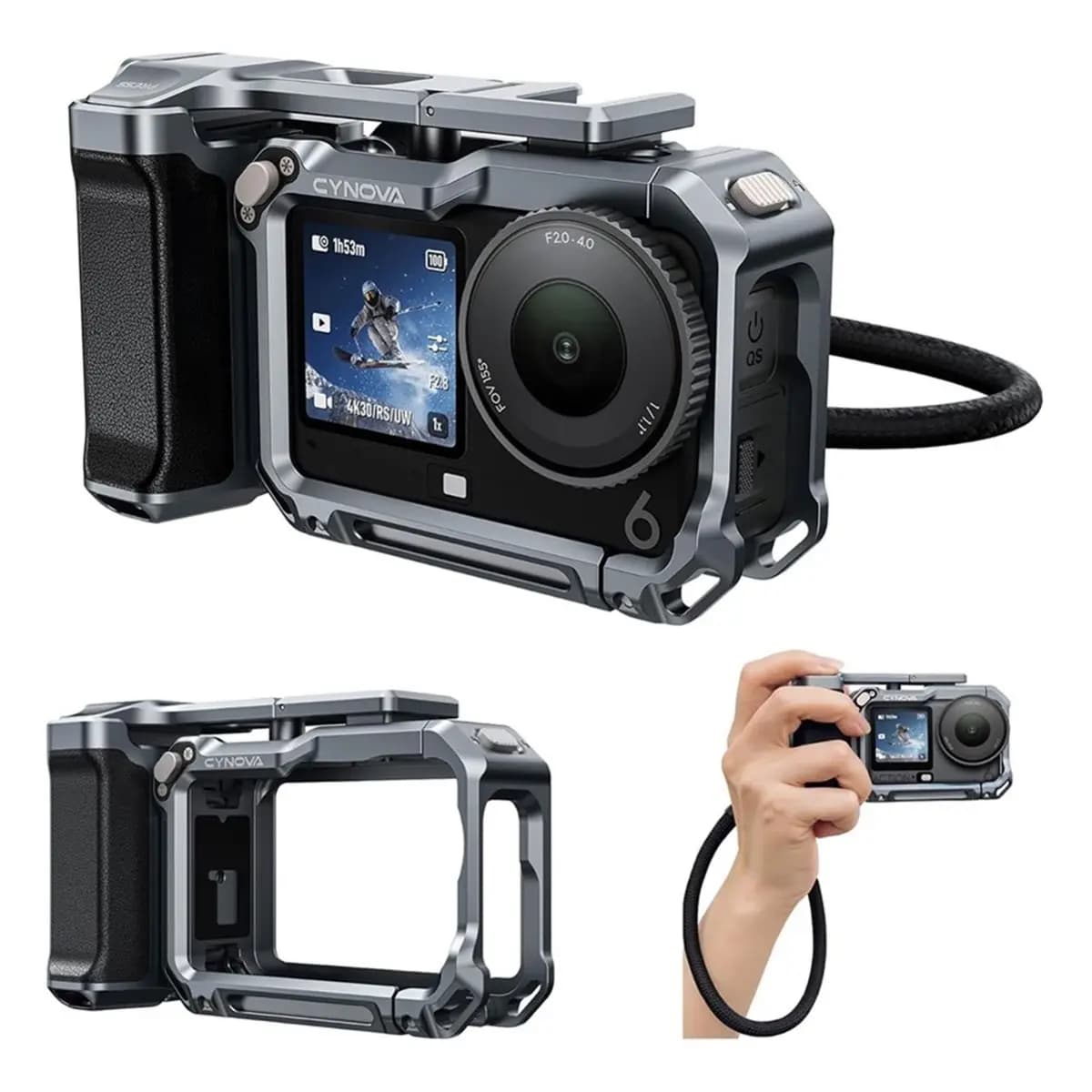 DT75BG Street Grip Kit for Action 6,Protective Cage Frame with Photography Grip,for Action 6 Camera Accessories