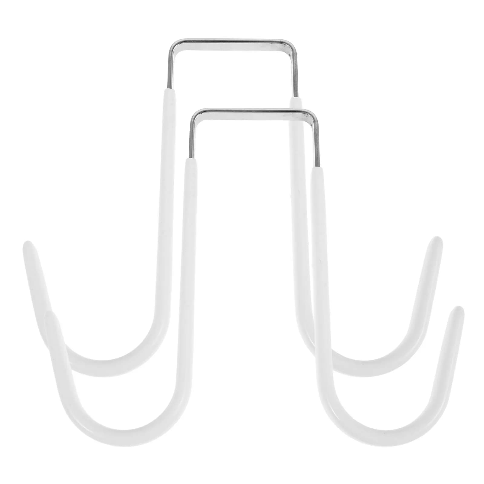 2Pcs Door Back Hooks Space-Saving Over Door Hangers for Towels Clothes Robes Bathroom Kitchen Living Room Storage Hooks