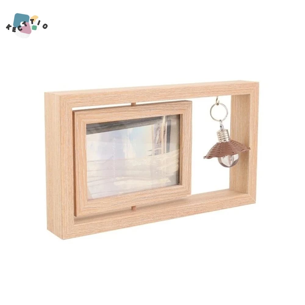 Innovative Frame for Photo in Double Sided Wood Girevole Photo Frame Creative Commemorative for Living Room