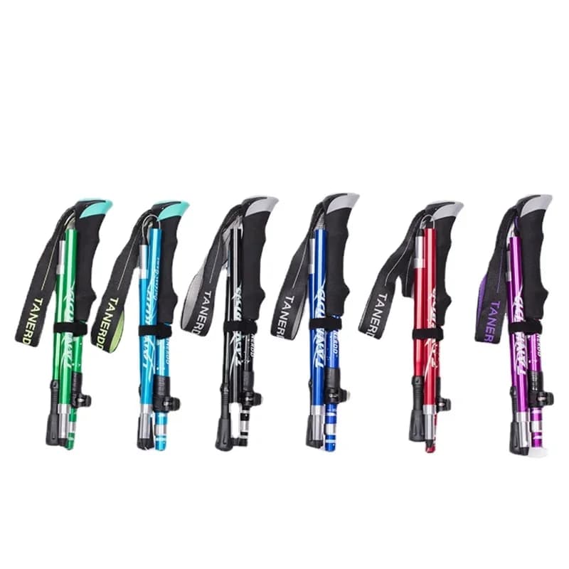 Outdoor Folding Trekking Stick 5 Sections Portable Camping Trekking Stick for Nordic Older Telescopic Club Easy to wear in bag