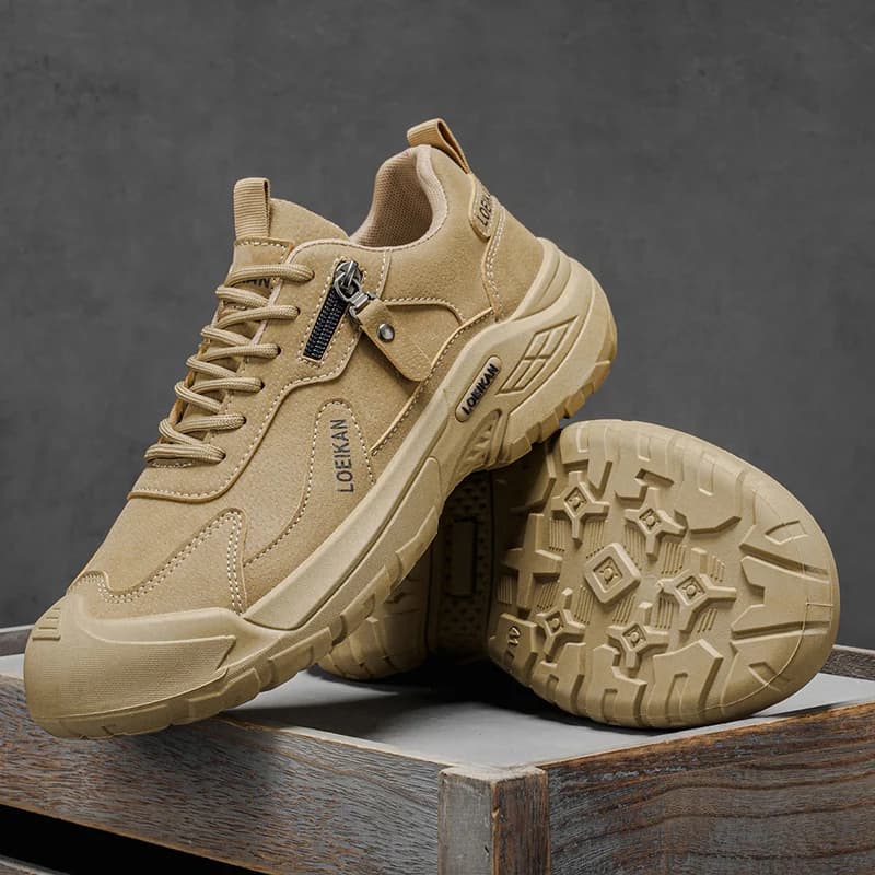 Scarpe da trekking con cerniera da uomo LOEIKAN, sneakers da lavoro per esterni antiscivolo e resistenti all'usura