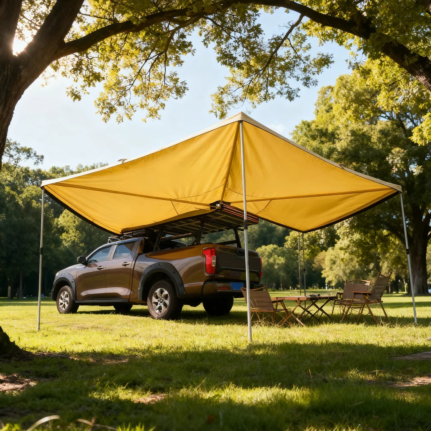 Tenda Laterale per Auto a Forma di Ventaglio a 270 Gradi, Nuova Versione 4WD, per Campeggio e Tenda da Tetto