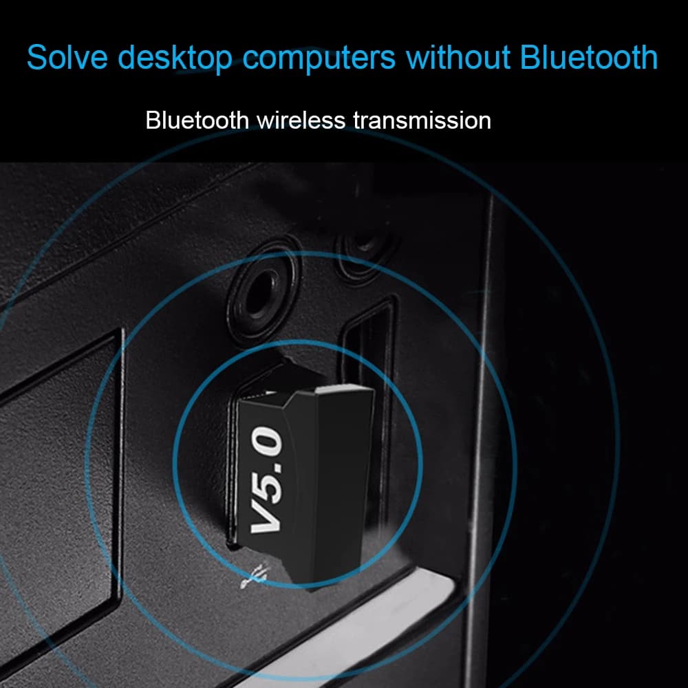 Adattatore compatibile con Bluetooth per PC desktop USB, ricevitore audio Bluetooth 5.0, trasmettitore, altoparlante wireless, cuffie
