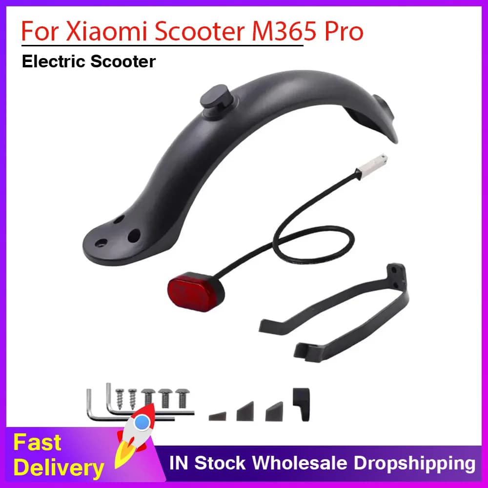 Parafango Anteriore e Posteriore per Monopattino Xiaomi M365 Pro, Supporto per Luce Posteriore, Adesivo per Carrozzeria, Accessori per Monopattino Elettrico