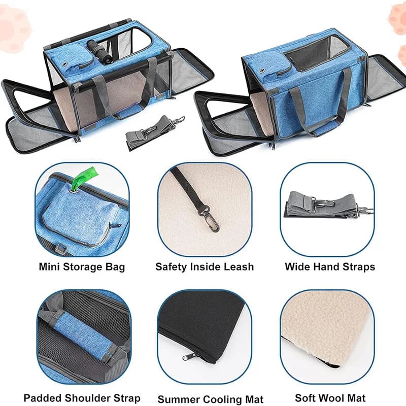 NUOVE borse per gatti grandi borsa da trasporto per cani portatile borsa pieghevole traspirante in rete borsa da viaggio per animali domestici approvata dalla compagnia aerea borsa da trasporto per gattini