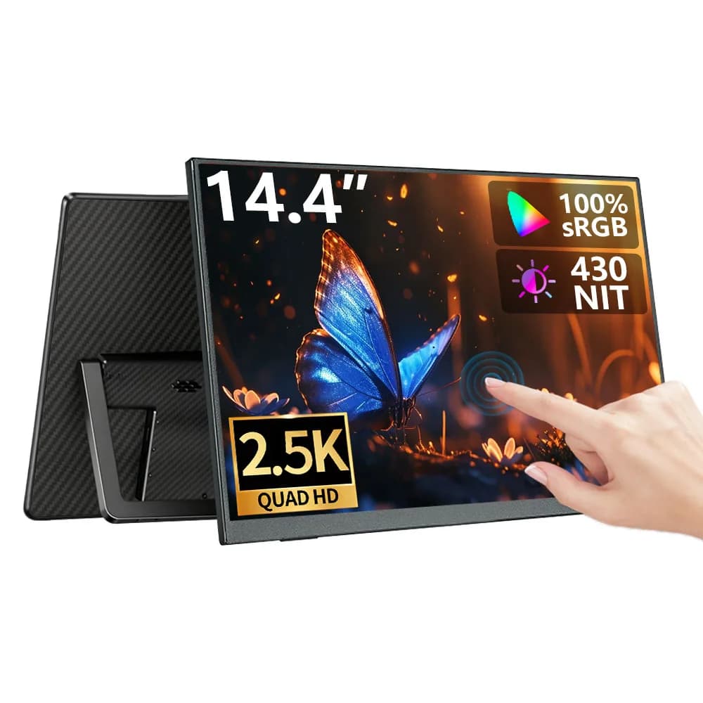 14.2 Inch Portable Monitor 2.5K 430NIT 8bit IPS Stand-style Touch Screen Can Be Used with Laptop PS4/5 Switch Xbox