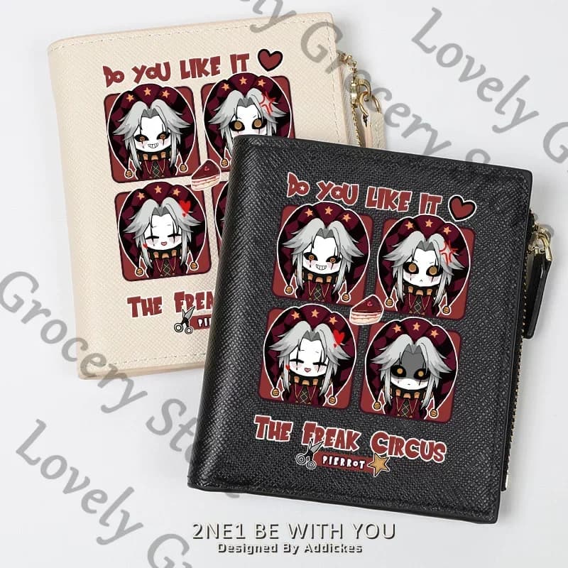 Portafoglio Anime Pierrot The Freak Circus Cosplay, Portamonete, Porta Banconote, Accessori, Porta Carte, Regalo per i Fan
