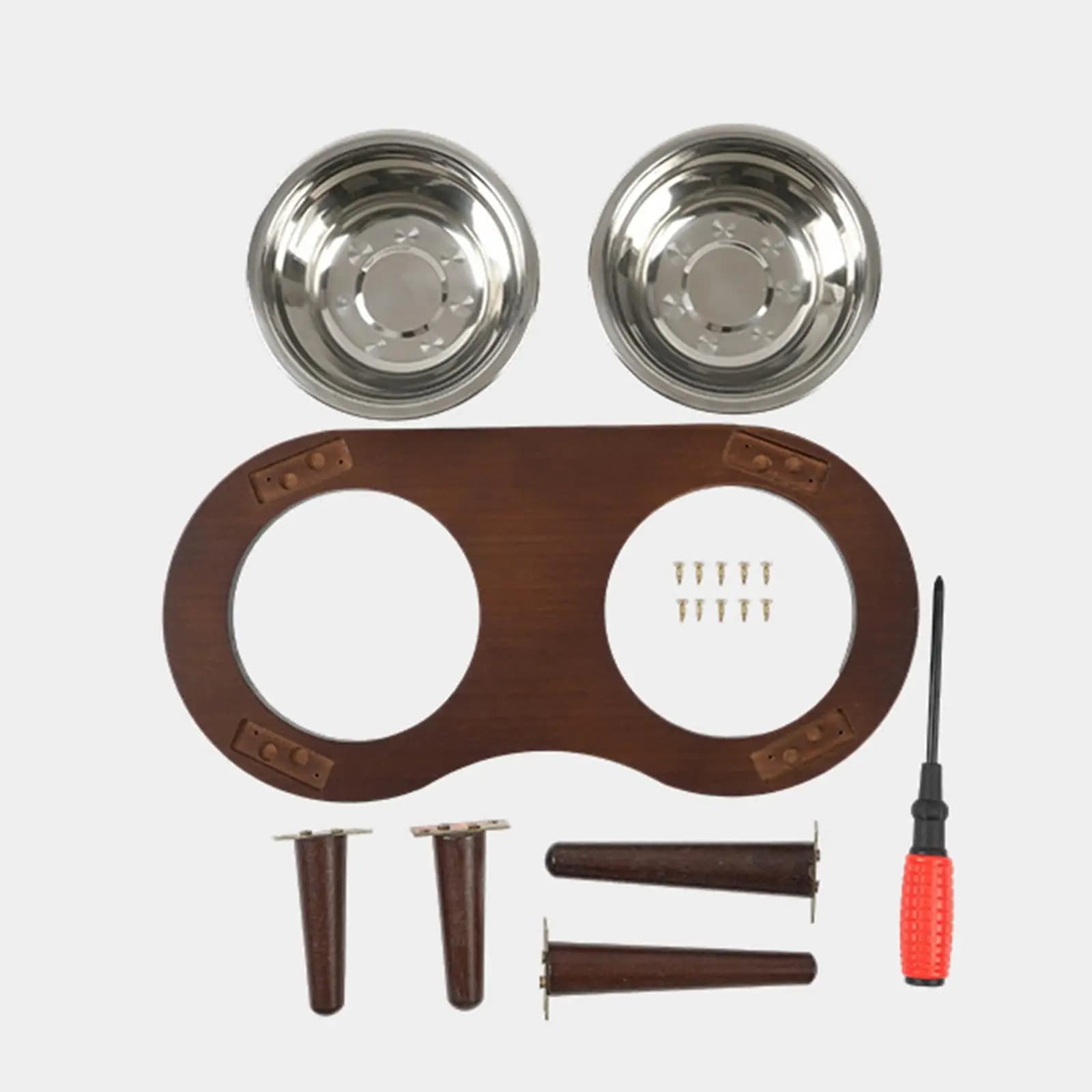 Set di Ciotole Rialzate in Acciaio Inox per Gatti e Cuccioli, Antiscivolo, per Alimenti e Acqua, Ideale per Razze Piccole