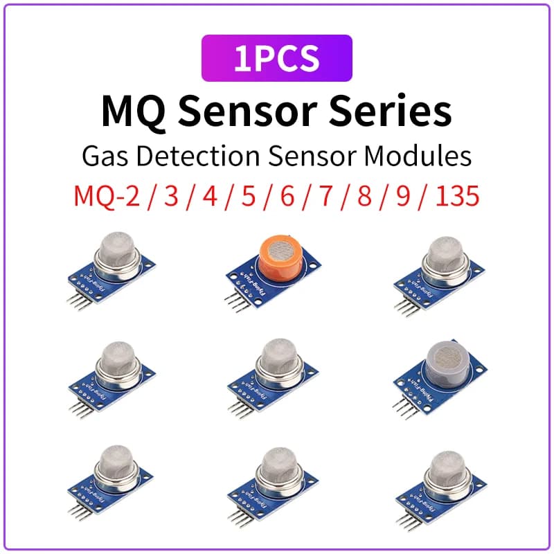 1PCS MQ-2 MQ-3 MQ-4 MQ-5 MQ-6 MQ-7 MQ-8 MQ-9 MQ-135 Modulo Sensore di Gas Fumo Metano GPL CO Rivelatore per Arduino Kit