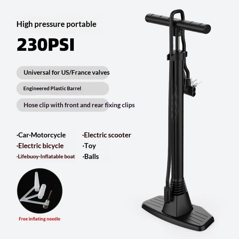 Pompa per Bicicletta OFFBONDAGE 160PSI con Manometro, Valvole Schrader e Presta, Gonfiatore ad Alta Pressione per MTB, Bici da Strada e Palloni, Pompa in Acciaio per Ciclismo