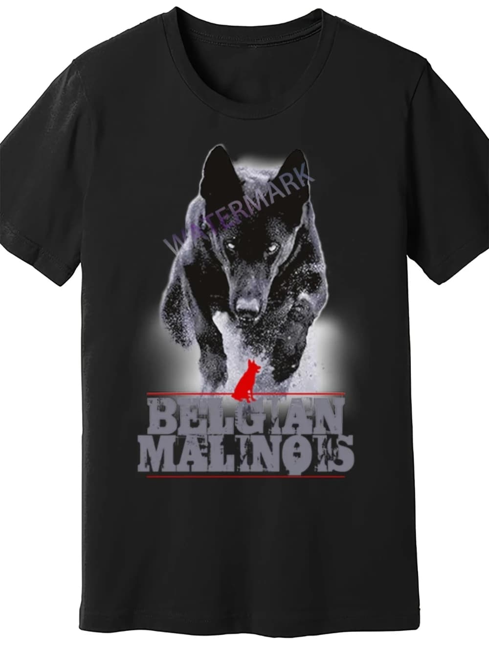 T-shirt grafica da uomo Belgian Malinois con design audace per amanti dei cani, motivo a freccia rossa e schizzi d'arte, T-shirt da uomo per l'estate