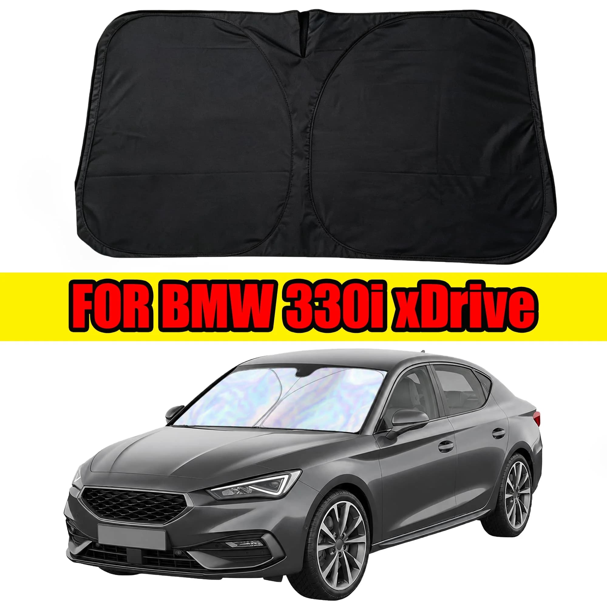 FOR BMW 330i XDrive Windshield Sunshade With Laser Coating, UPF50+ UV Protection & Heat Block