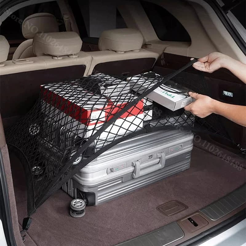 For BYD Seal 6 DM-i Touring Car Rear Cargo Net Adjustable Elastic Mesh Storage Organizer Large Capacity Stretchable Trunk Net