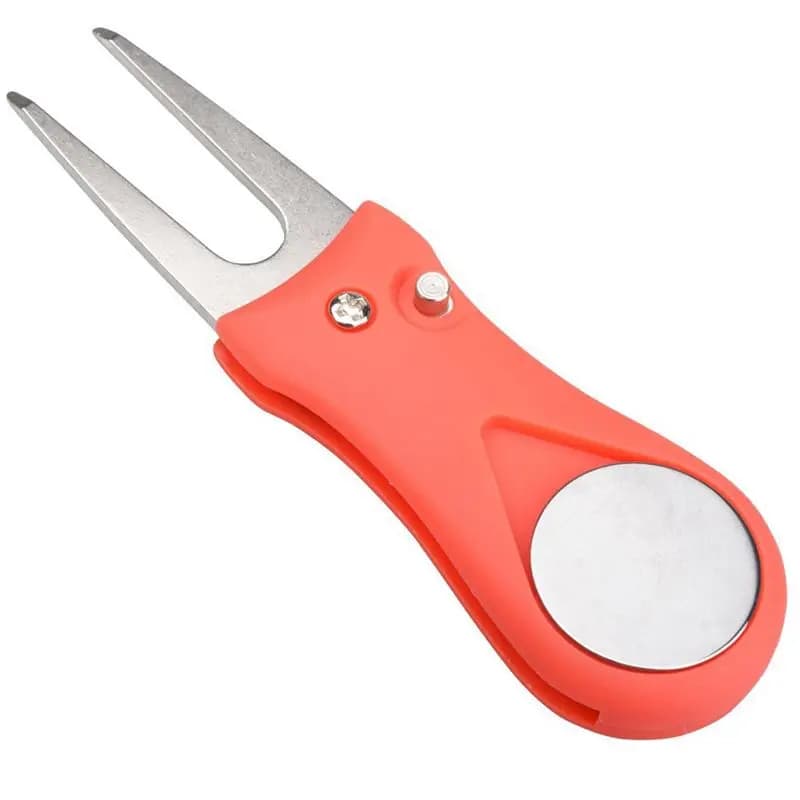 AEF6-Golf Turf Tool con marcatori magnetici per palline da golf, attrezzo per riparazione del prato con forchetta e marcatori