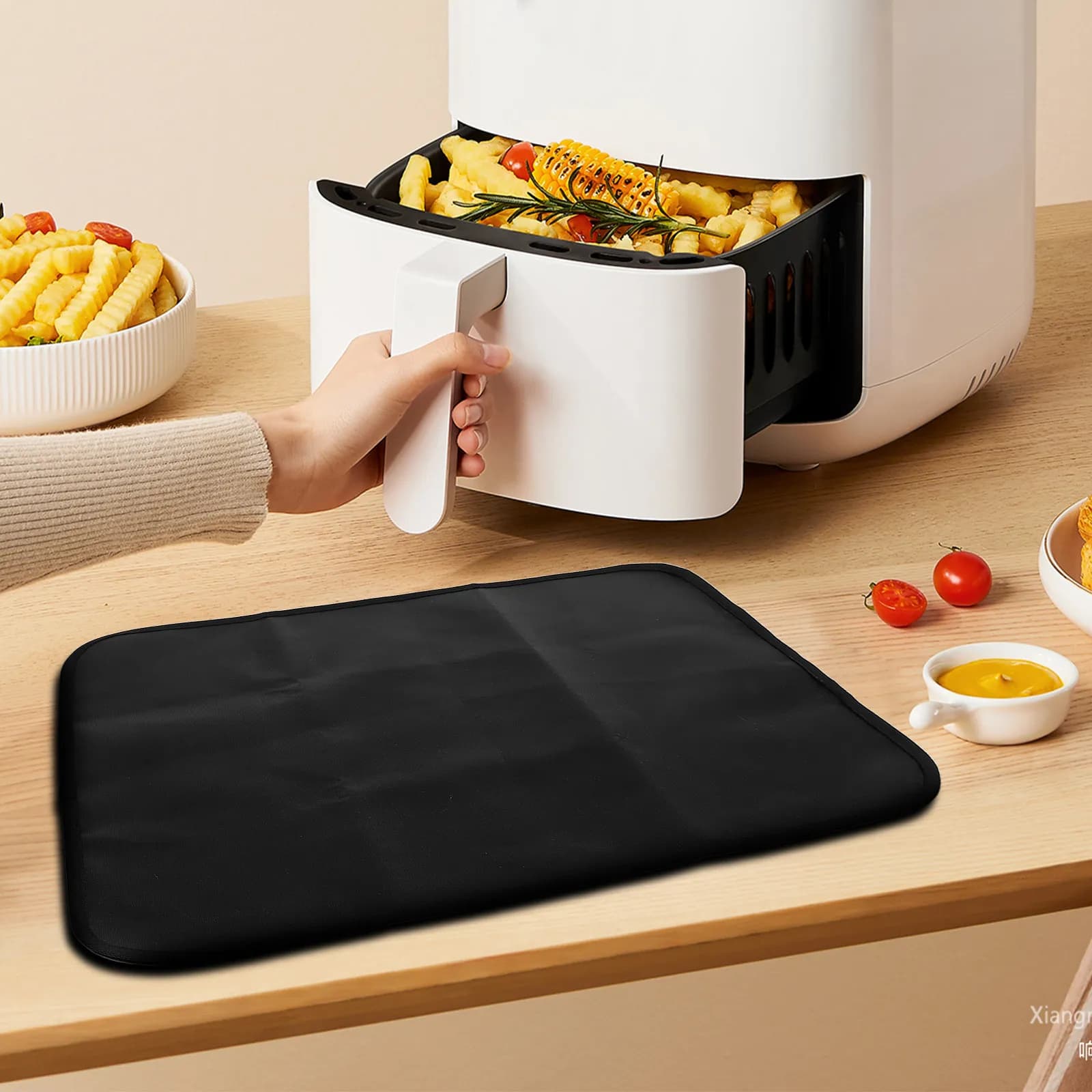 2Pcs Heat Resistant Silicone Grill Mats Double-Sided Fireproof Mat for Bbq Air Fryer Kitchen Deck Countertop Protector