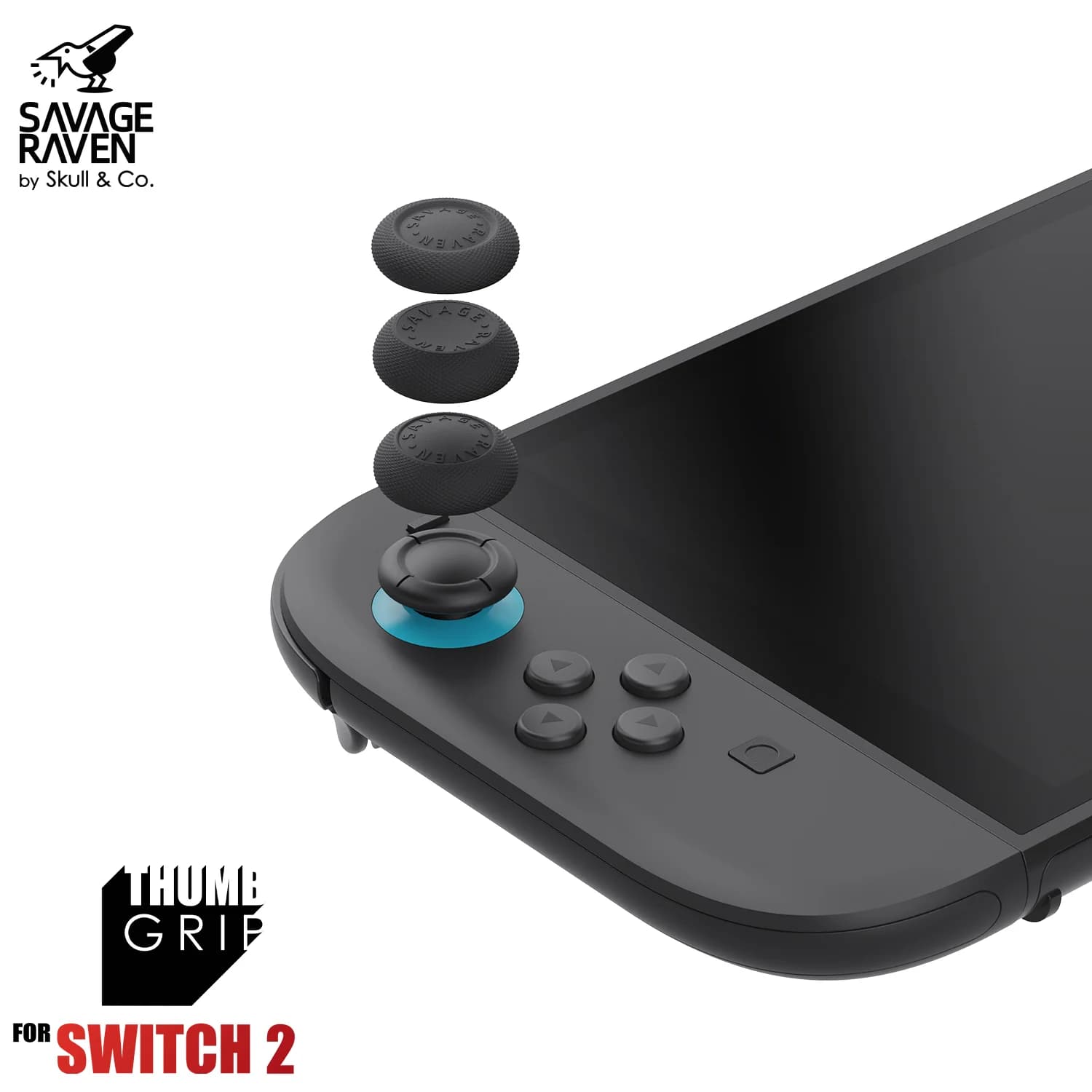 Savage Raven di Skull & Co. Set di impugnature per pollice con cappuccio per joystick FPS CQC Copri levetta per Nintendo Switch 2