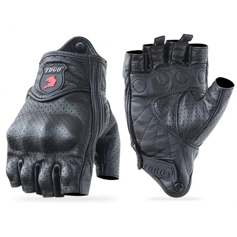 Guanti Estivi da Moto Senza Dita in Pelle di Capra, Accessori per Motocross, Guanti Moto Verano