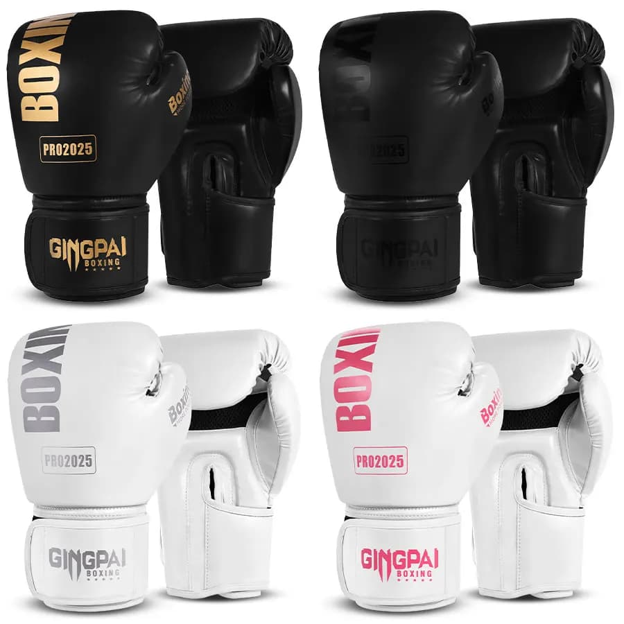 Boxing Gloves 6-14z in PU Leather Breathable, Children/Adult Combat Gloves, Boxing, Sanda, Kickboxing, MMA for Gym and Outdoor
