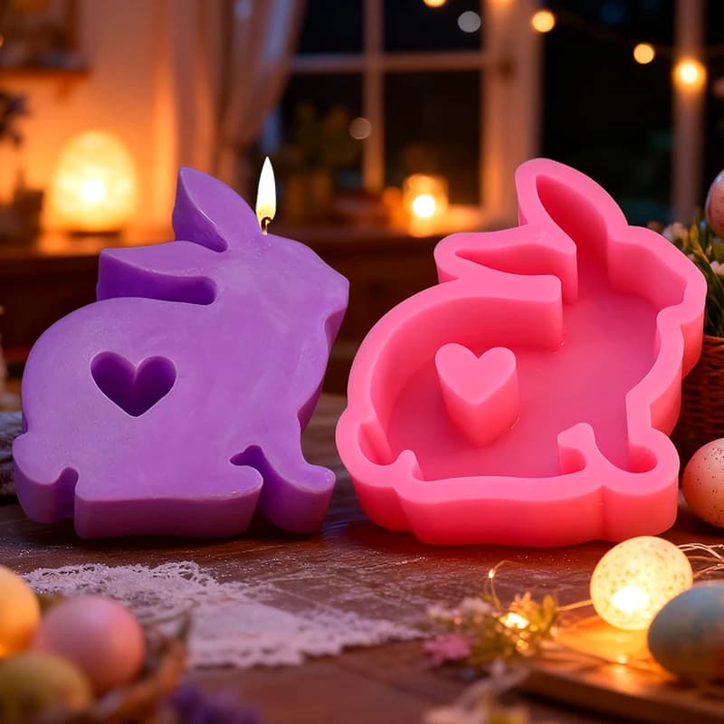 1pc Easter Rabbit Egg Candle Silicone Mold for Home DIY Aromatherapy Drip Glue Gypsum Silicone Mold
