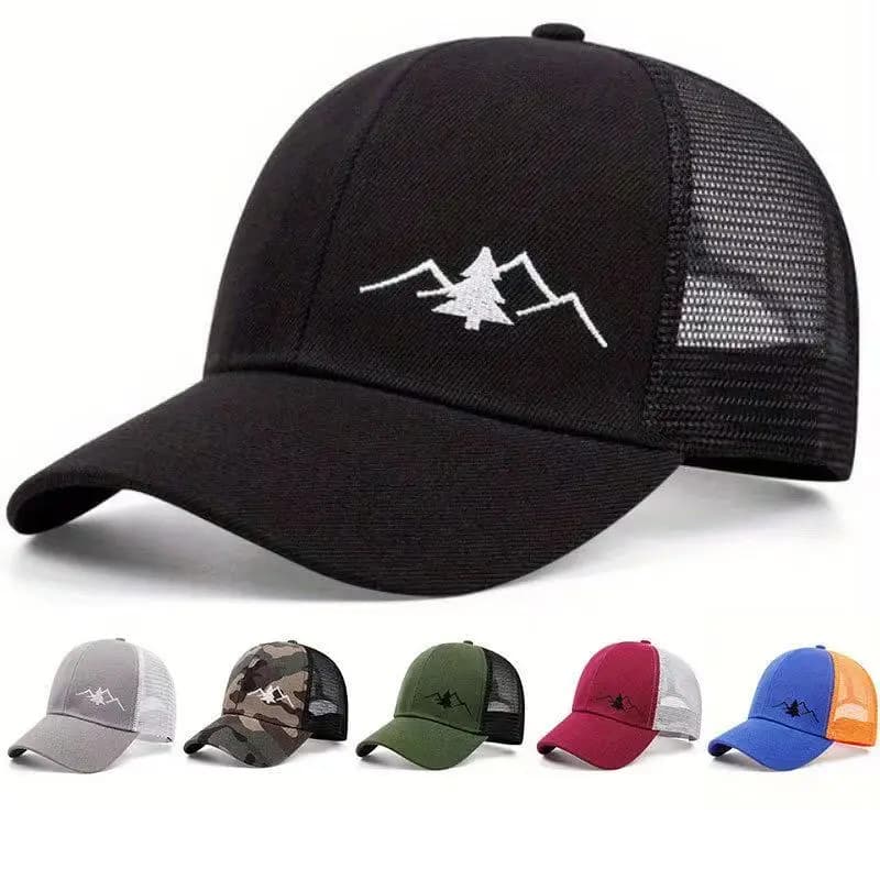 Berretto da baseball da esterno per uomo e donna, berretto in rete, moda sportiva, versatile cappello con linguetta d'anatra parasole, cappello parasole traspirante