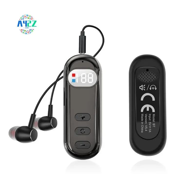Adattatore ricevitore Bluetooth wireless 2 in 1 A42Z-2 per auto con display digitale, slot per scheda e altoparlante esterno per cuffie