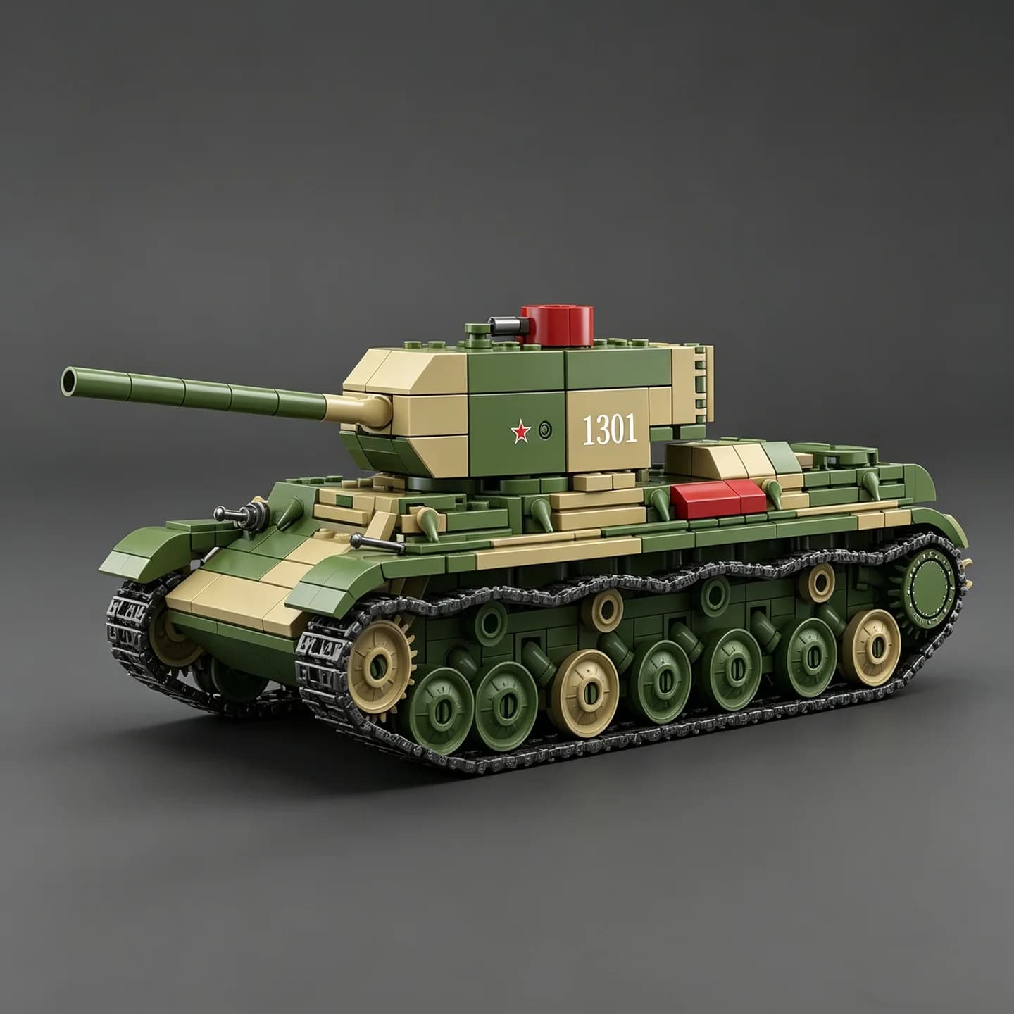 Carro Armato Pesante KV-220 della Seconda Guerra Mondiale, Veicolo Corazzato Cingolato Sovietico, Blocchi da Costruzione Educativi, Modellino