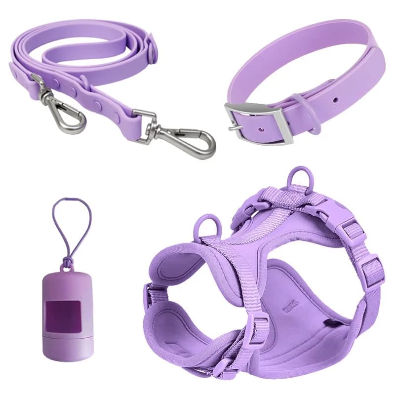 Nuovo Set di pettorine per animali domestici cinturino per cani impermeabile nastro adesivo resistente allo strappo collare per cani corda di trazione PVC