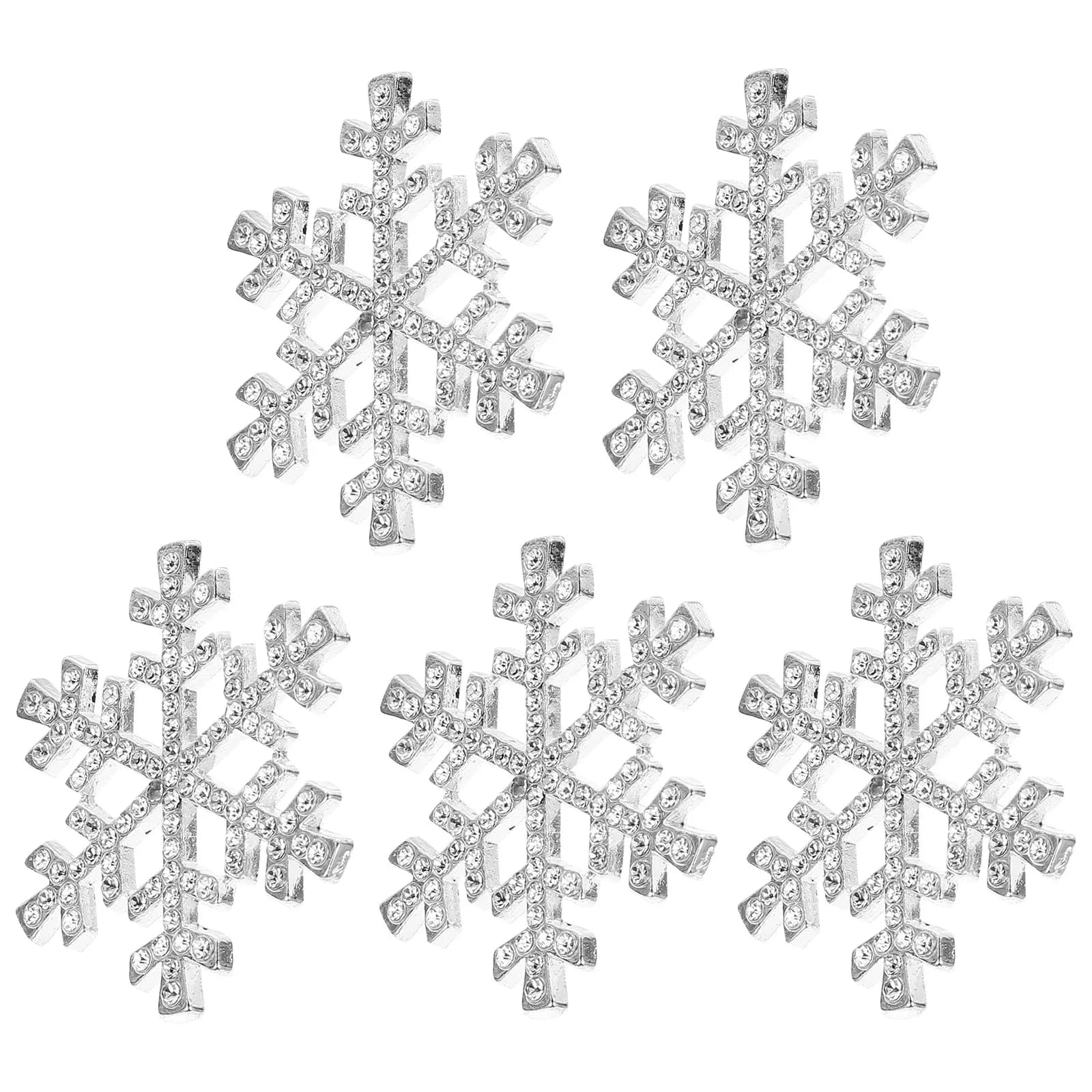 5Pcs 40Mm Premium Snowflake Rhinestone Buttons for Garment Bags Headband Gift Wrapping Phone Case DIY Craft Scrapbooking Decor