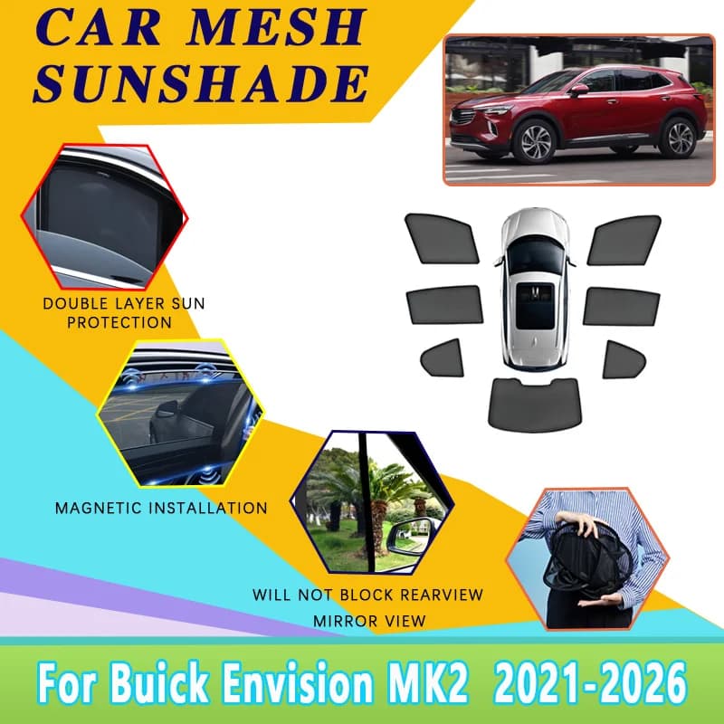 Parasole in rete per Buick Envision MK2 2021 2022 2023 2024 2026 Tende oscuranti Protezione solare Copertura per parabrezza Accessori auto