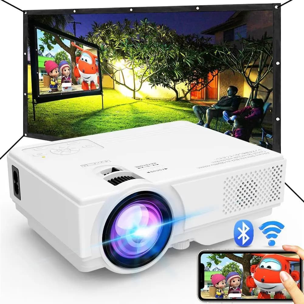 Proiettore Portatile da Esterno 1080P Mini, Compatibile con Wii e Bluetooth per Intrattenimento Domestico