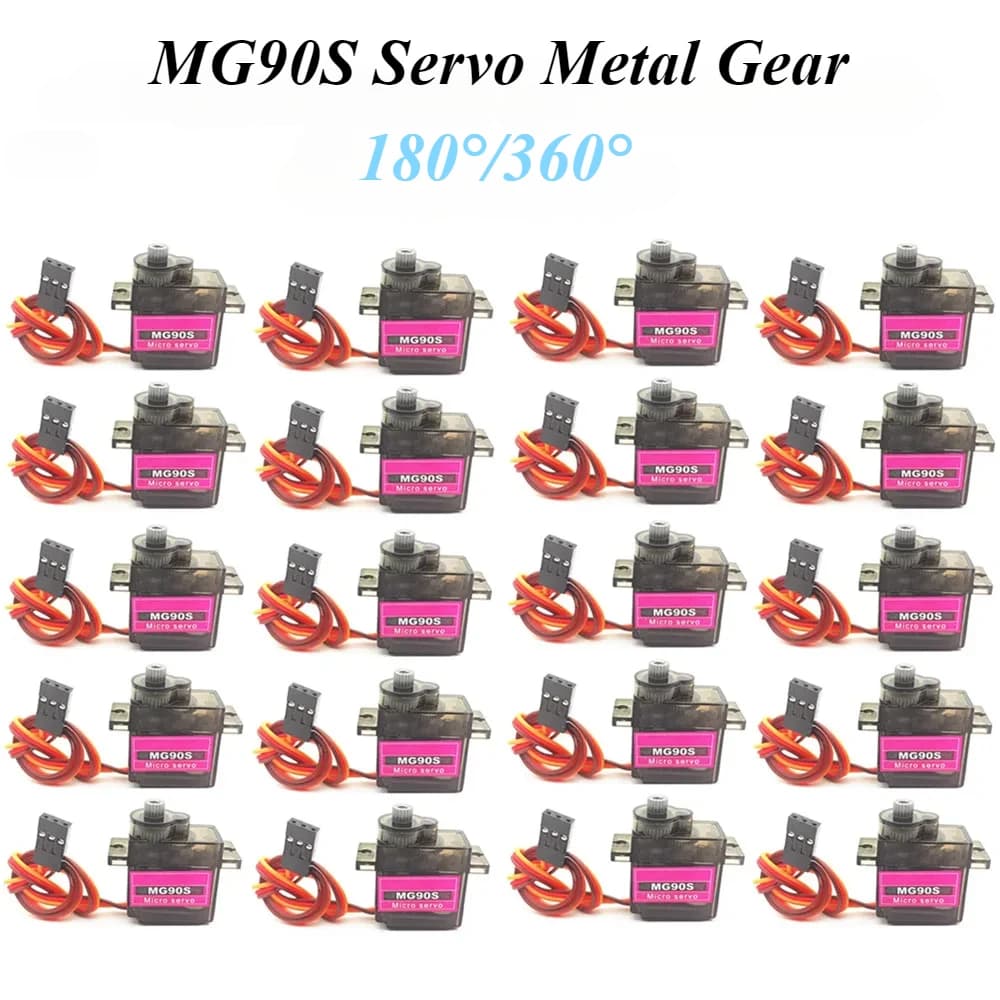 2/4/10/20/50 Pz MG90S Servo All Metal Gear 9g 180 360 SG90 Updated Version For Air Helicopter Boat Auto MG90 Trex 450 RC Robot