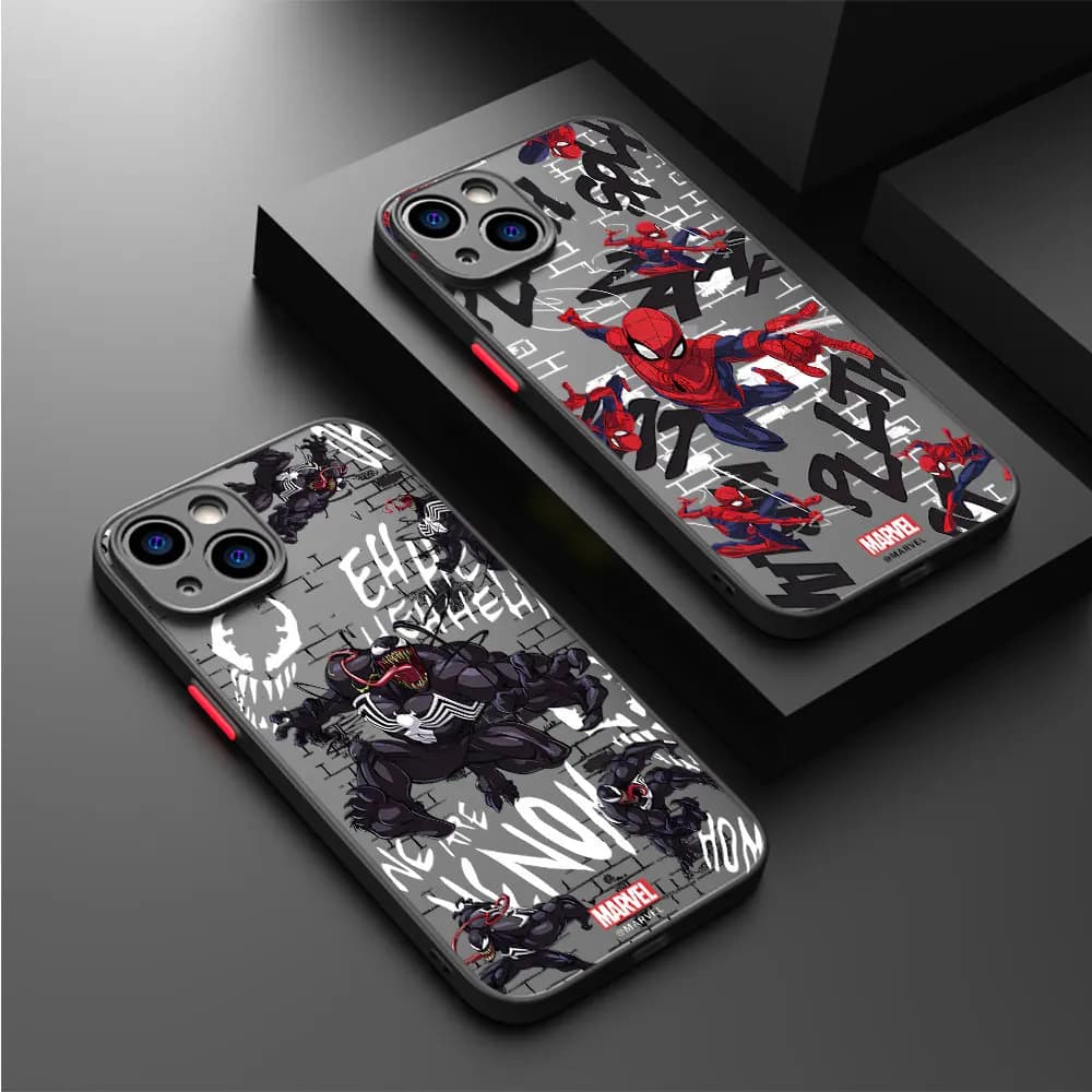 Custodia per telefono Marvel Spider Man per Apple iPhone 15 SE 16 7 XS X XR 13 Pro Max 12 Mini 8 14 Plus 11 13 Custodia morbida Funda