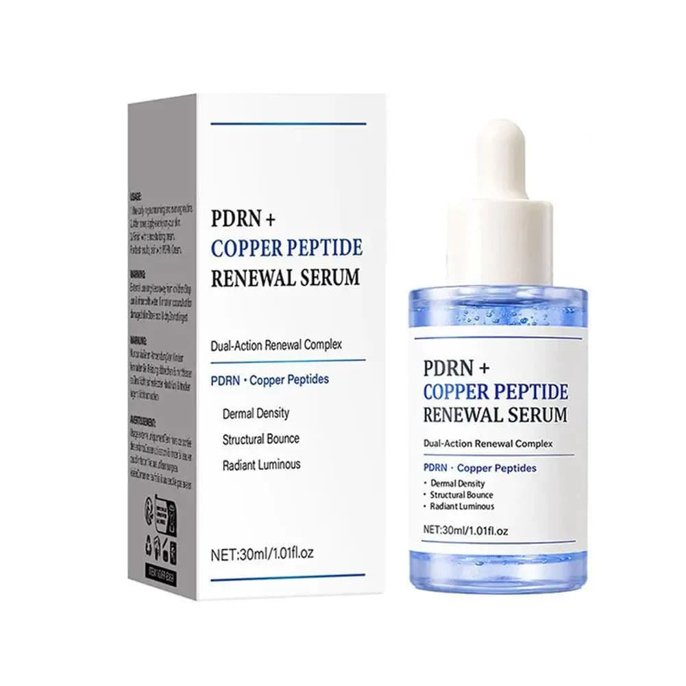 PDRN Copper Peptide Face Serum, GHK-Cu with PDRN Serum for Face Firming Smooth & Skin Elasticity with Hyaluronic Acid & Collagen