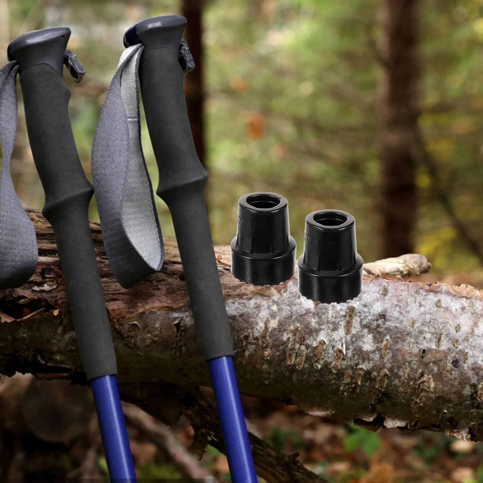 4Pcs Cane Tips Replacement Non-Skid Crutch Tips Walking Stick Foot Pads Trekking Pole Covers Shock Absorbing Outdoor