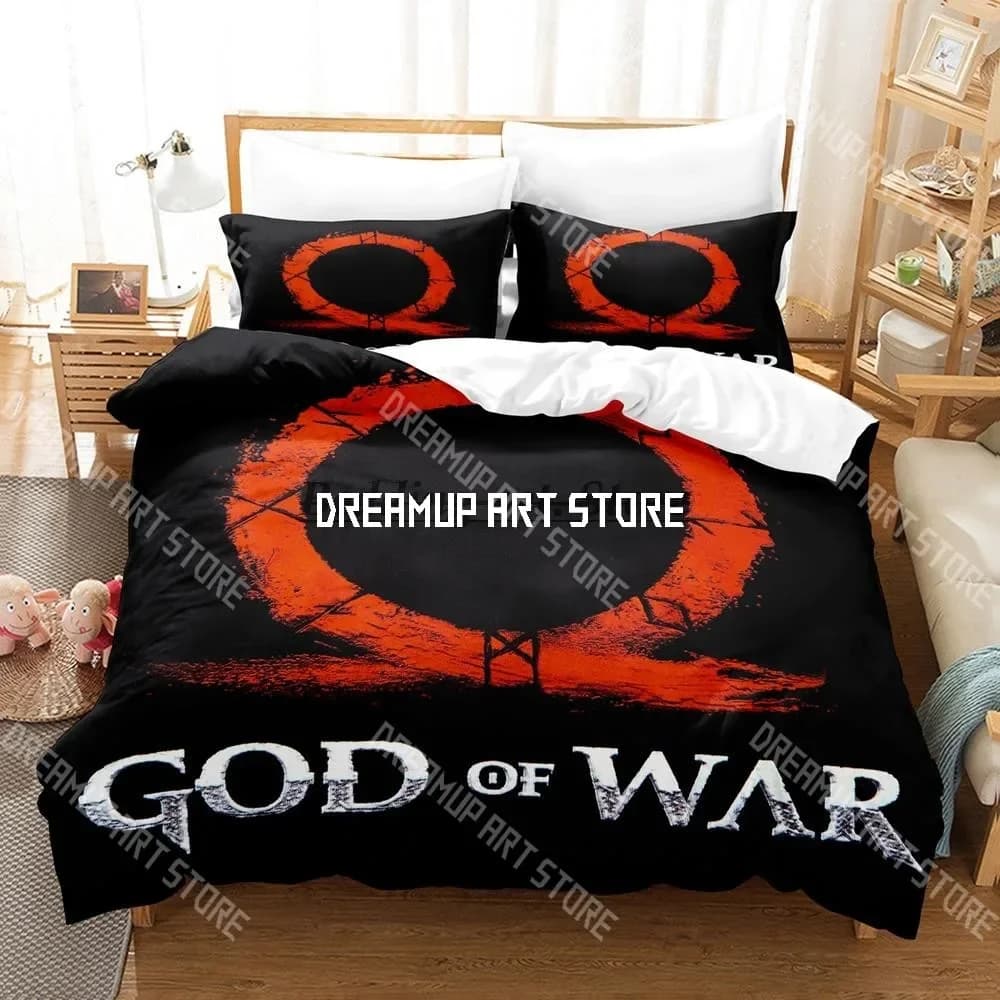 Game God of War Bedding Set Single Twin Full Queen King Size Bed Set Aldult Kid Bedroom Duvetcover Sets Anime Bed Sheet Set