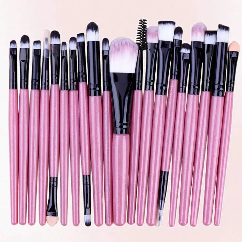 Set di pennelli professionali per il trucco degli occhi da 20 pezzi, inclusi pennello per fondotinta, pennello per ombretto, pennello per dettagli, piegaciglia e pennello per sopracciglia per il trucco liquido, set di pennelli, kit di pennelli per il trucco, set di pennelli per il trucco completo, set di pennelli per il trucco, kit completo per il trucco