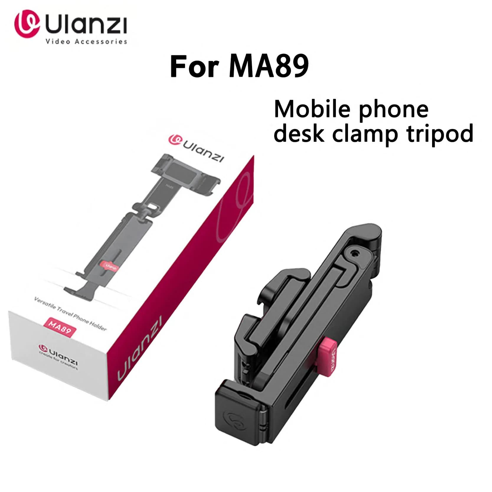 Originale Ulanzi MA89 Morsetto da scrivania per telefono Treppiede Mini Supporto per telefono da viaggio portatile Telaio di supporto pieghevole Bastone per selfie fisso da tavolo