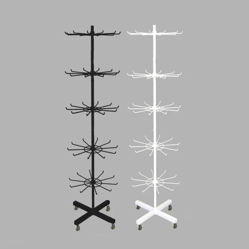 5Layer Metal Rotating Moving Shelf for Jewelry Earring Holder Hat Sock Underwear Snack Display Shelf Racks Stand Cases for Malls