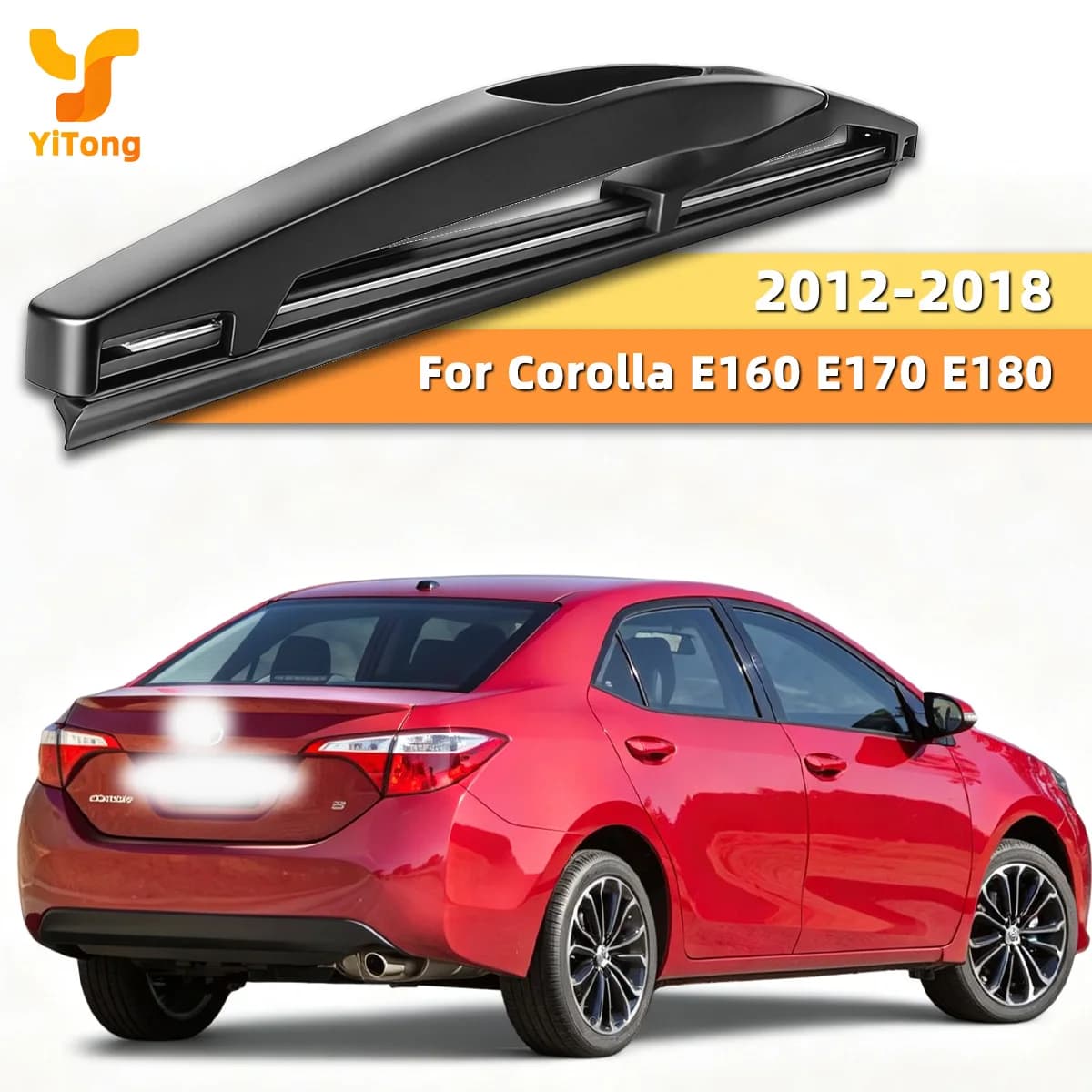 Yitong 1PC Suitable For Toyota Corolla E160 E170 E180 2012-2018 All-Weather Silent Rubber Strip Car Rear Wiper Blade Replacement