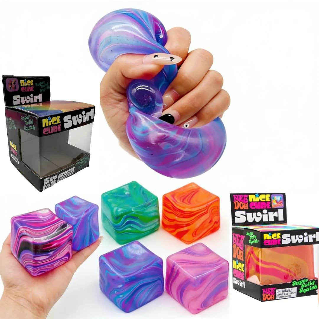 Cubo sensoriale Needoh morbido e glutinoso antistress, con gel all'interno, palla elasticizzabile, morbido gelo, blind box, a lento ritorno a forma.